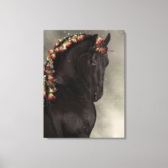 Black Beauty Friesianhäst - Lindad Canvas (Framsida)