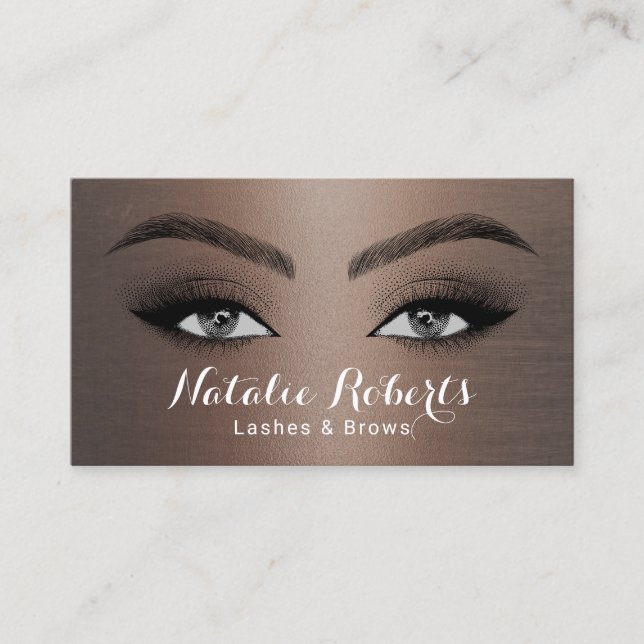 Black Beauty Lash & Brows Elegant Salon Spa Visitkort (Framsida)