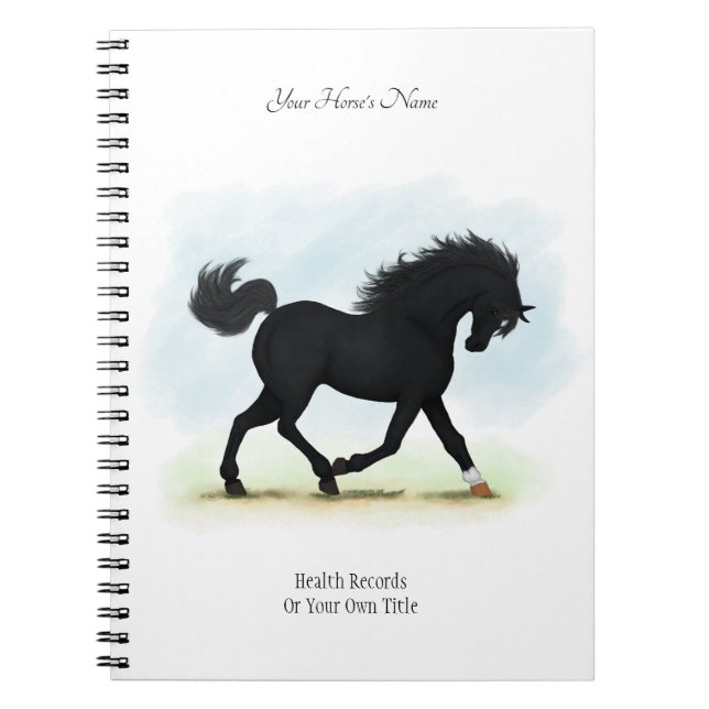 Black Beauty Personlig Horse Owners Journal Anteckningsbok (Framsidan)