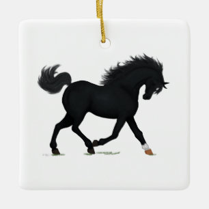 Black Beauty Personlig jul Horse Pony Julgransprydnad Keramik