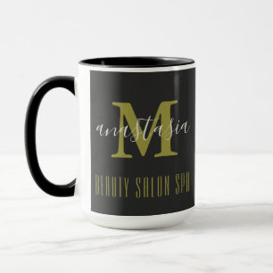 Black Beauty Salon SPA av Anastasia Monogram Mugg