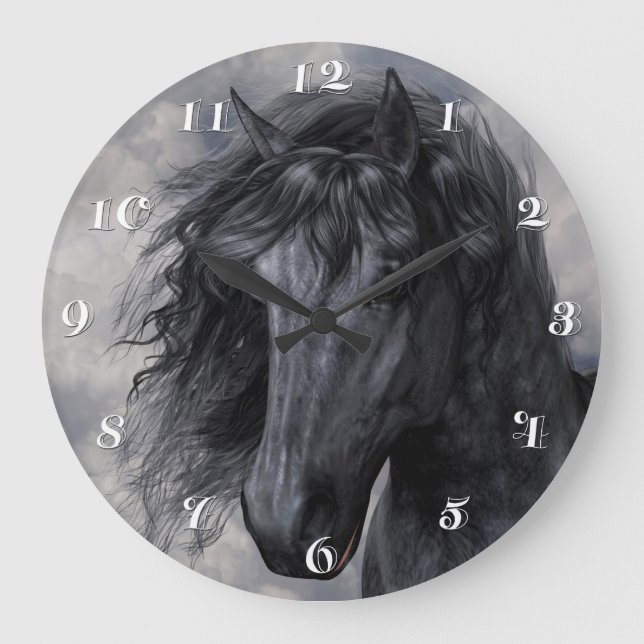 Black Beauty Wall Clock Stor Klocka (Framsida)
