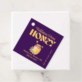 Black Bee Honey Label Metallic Gold Text Gåvor Etiketter
