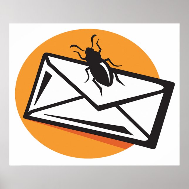 Black Beetle Insect on Envelope Poster (Framsidan)