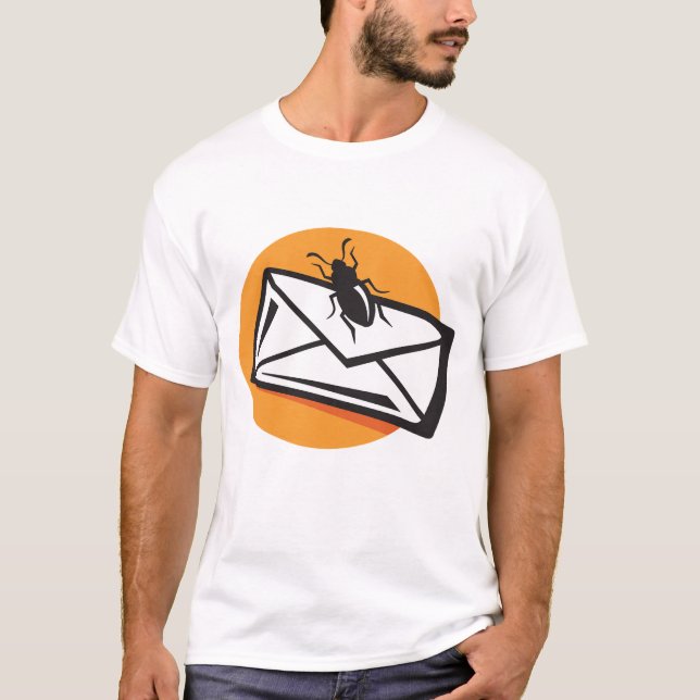 Black Beetle Insect on Envelope T Shirt (Framsida)