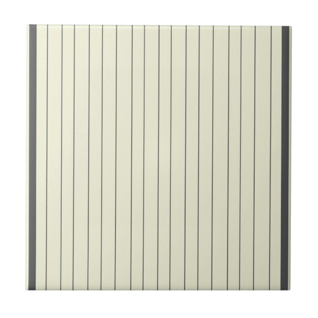 Black Beige Lodrät Rand Mönster Kakelplatta (Framsidan)
