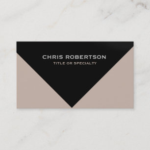 Black Beige Modern Simple Plain Affärskort Visitkort