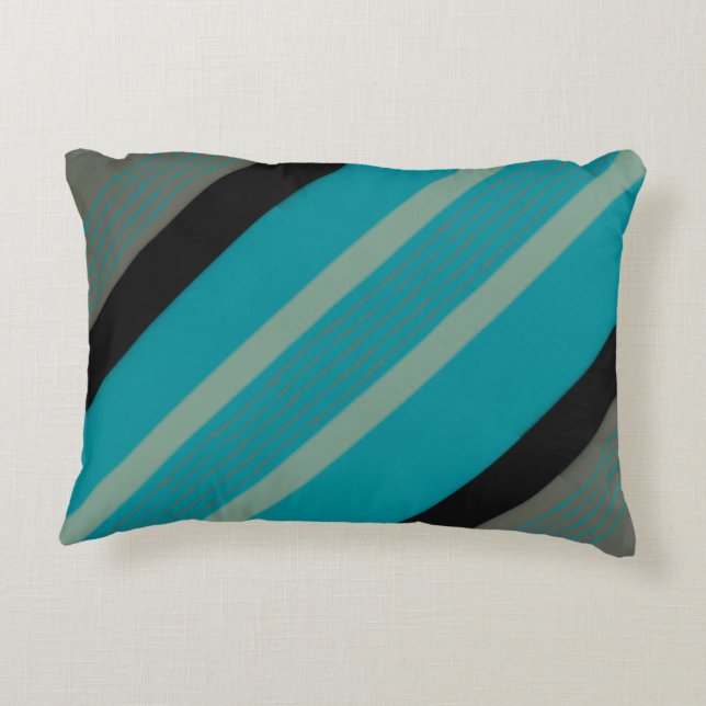 Black Beige och Teal accent Pillow Prydnadskudde (Baksidan)