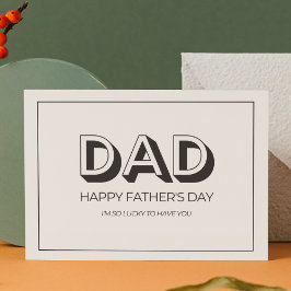 Black Beige Retro Neutralt Fars dag Helg Vykort