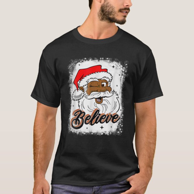 Black Believe Santa Claus African American Santa B T Shirt (Framsida)