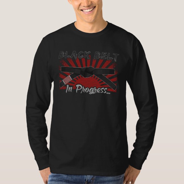 Black Belt in progress  Jiu Jitsu T Shirt (Framsida)