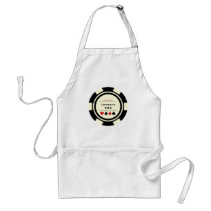 Black Benvit Las Vegas Casino Poker Chip BBQ Förkläde