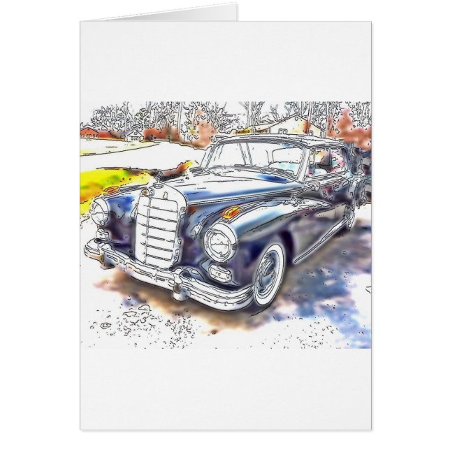 Black Benz Hälsningskort (Framsidan)