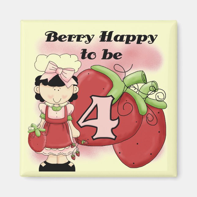 Black Berry 4e födelsedagen Tshirts och Gifts Magnet (Framsidan)