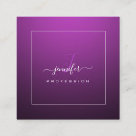 Black Berry Rosa Lila Monogram Namn Social Media Fyrkantigt Visitkort