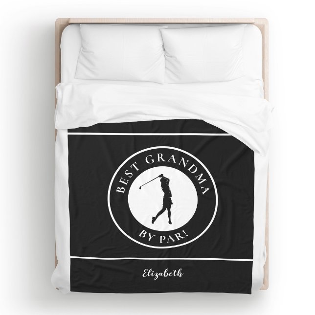 Black Best Grandma Golfer Monogrammed Sports Pro Fleecefilt (Black Best Grandma Golfer Monogrammed Sports Pro Fleece Blanket)