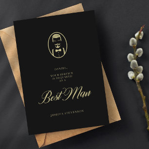 Black Best Man Silhouette Simple Bröllop Frieri