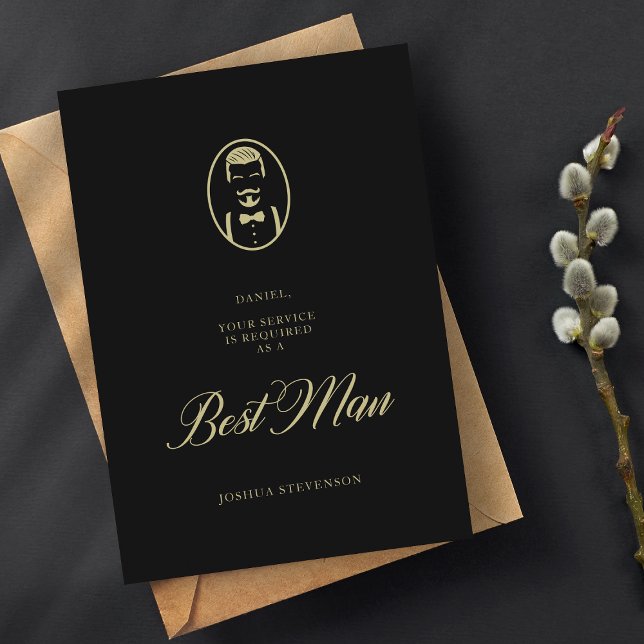 Black Best Man Silhouette Simple Bröllop Frieri (Skapare uppladdad)