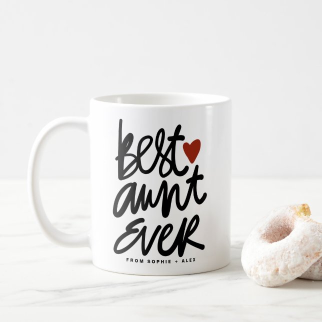 Black Best Moster någonsin Hand Lettering Quote Kaffemugg (Med munk)