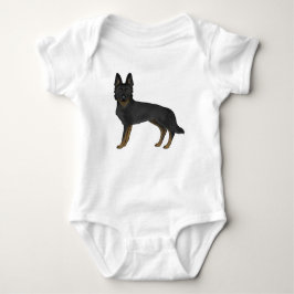 Black Bi-Färg German Shepherd Brown and Black Hund T Shirt
