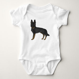 Black Bi-Färg German Shepherd Brown and Black Hund T Shirt