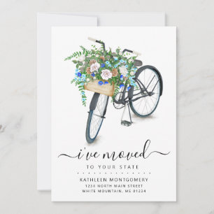 Black Bicycle Blommigt Basket Flytta Meddelande