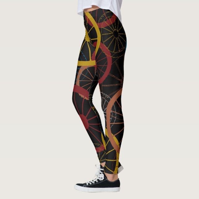 Black Bicycle Hjul Leggings (Vänster)