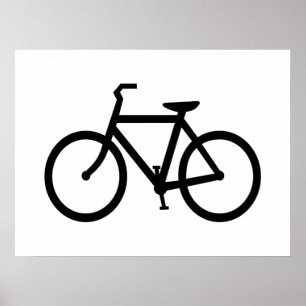 Black Bike Route Poster