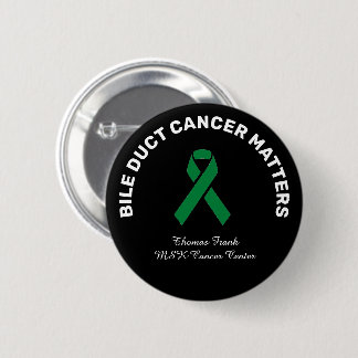 Black Bile Duct Cancer Green Ribbon Button Knapp
