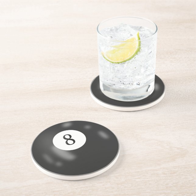 Black Billiard Eight Boll Underlägg (Sidan)