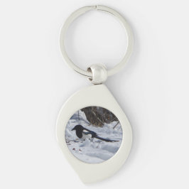 Black Billy Rocky Mountain Magpie metall nyckelrin Swirl Silverfärgad Nyckelring