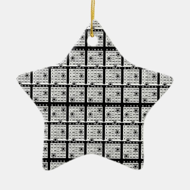 Black Bingo-kort Julgransprydnad Keramik (Framsidan)