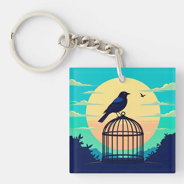 Black Bird in Empty Cage on Hill Silhouetted Again (Framsidan)