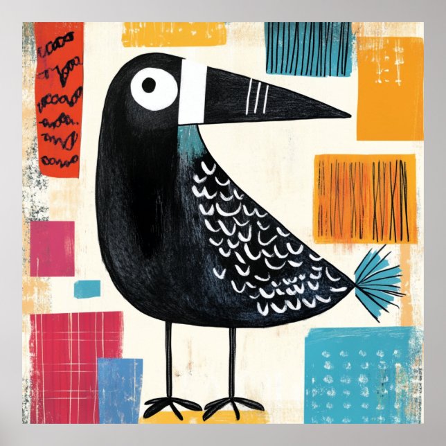 Black Bird Modern Art Poster (Framsidan)