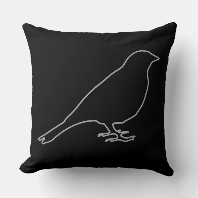 Black Bird Pillow Kudde (Framsida)
