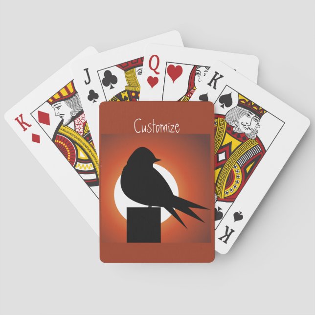 Black Bird Silhouette Sol Thunder_Cove Casinokort (Baksidan)