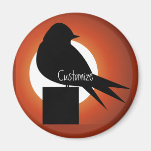 Black Bird Silhouette Sol Thunder_Cove Magnet