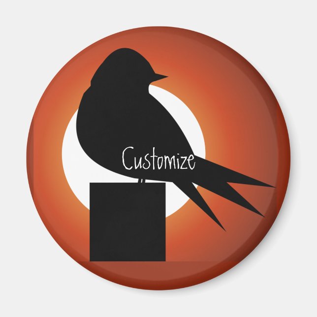 Black Bird Silhouette Sol Thunder_Cove Magnet (Framsidan)