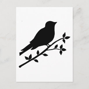 Black Bird Silhouette Vykort