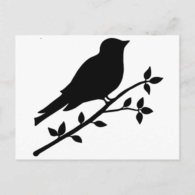 Black Bird Silhouette Vykort (Framsida)