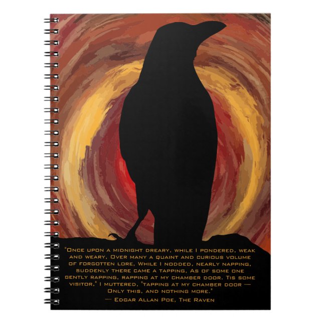 Black Bird the Raven Notebook Anteckningsbok (Framsidan)
