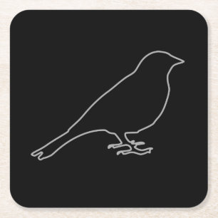 Black Bird Underlägg Papper Kvadrat