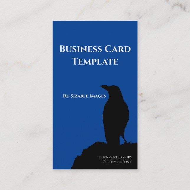 Black Birds Logotyp Raven Affärskort Visitkort (Framsida)