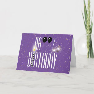 Black Birthday-ballonger med Sparklers Kort