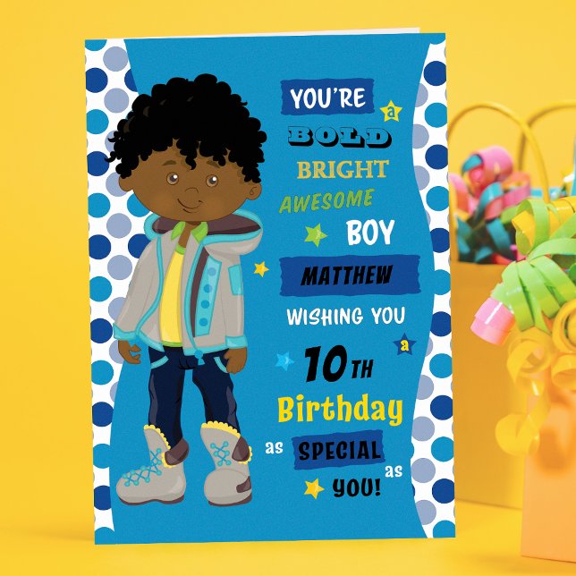 Black Birthday Boy Kort (Skapare uppladdad)