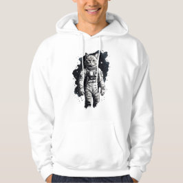 Black Bläck Astronaut Cat Design Hoodie