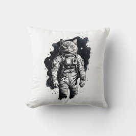 Black Bläck Astronaut Cat Design Kudde