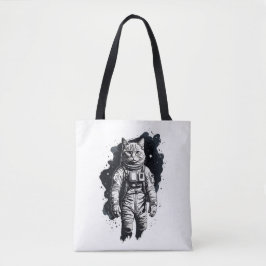 Black Bläck Astronaut Cat Design Tygkasse