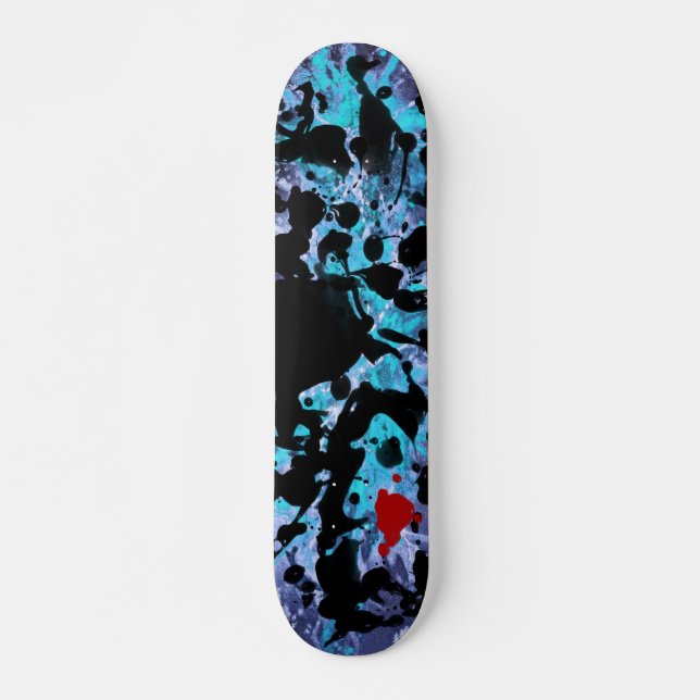 BLACK BLÄCK | Blå stänk Skateboard Bräda 20,5 Cm (Framsida)