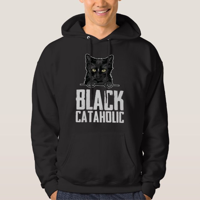 Black  Black cat  Black mom Hoodie (Framsida)